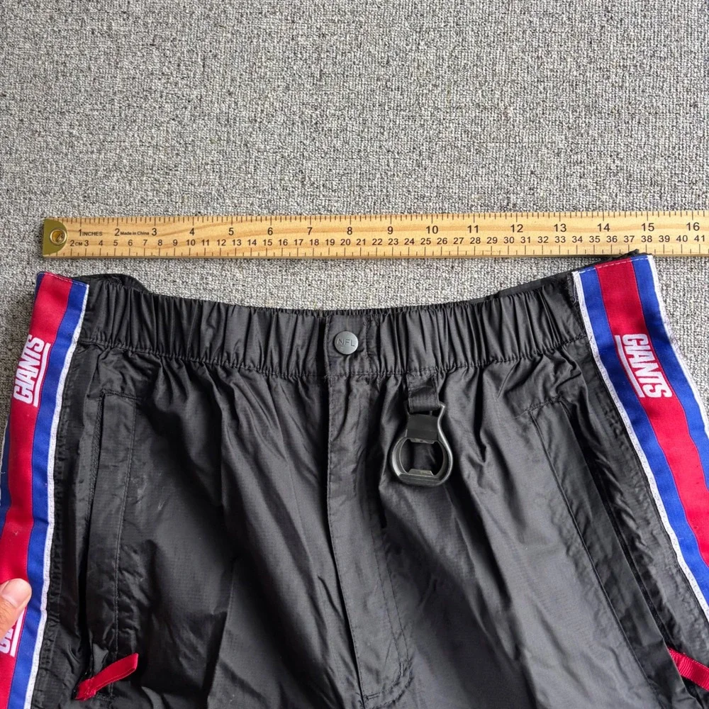 New York Giants Track Pants Mens Small Black NFL Football Full Side Zip Ripstop